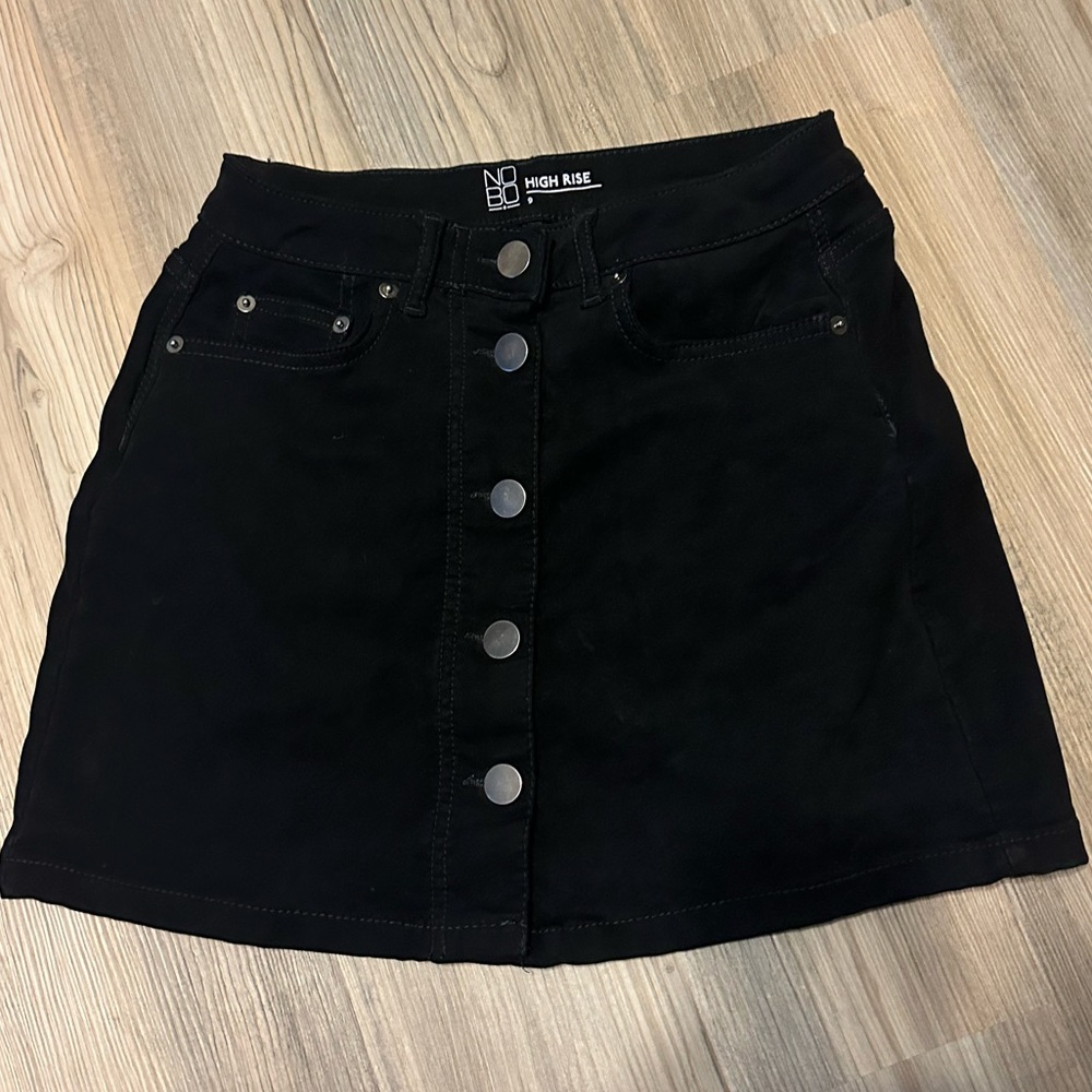 NOBO Size 9 Black Suede High Rise Skirt